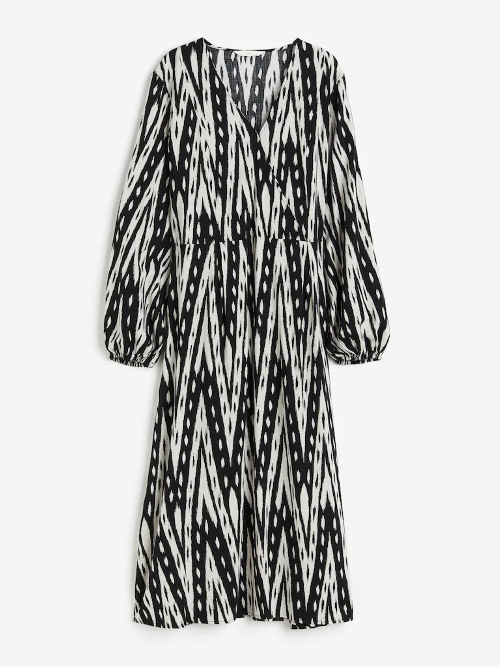 H&M - Black & White Printed Midi Dress